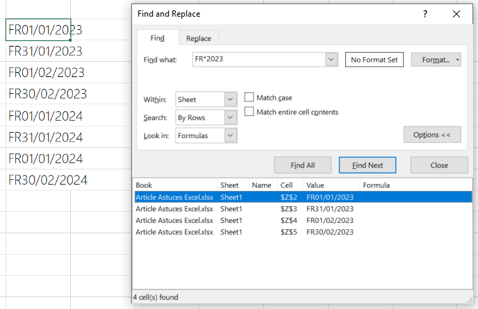 Illustration d'une des astuces Excel