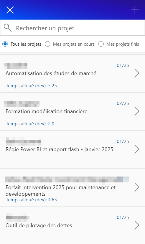 Exemple application métier Power Apps vs Excel